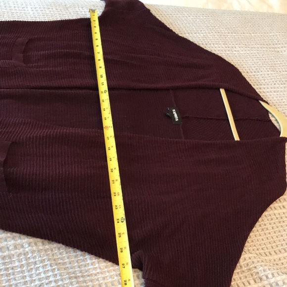 Burgundy EXPRESS Cardigan Sweater - Picture 10 of 13